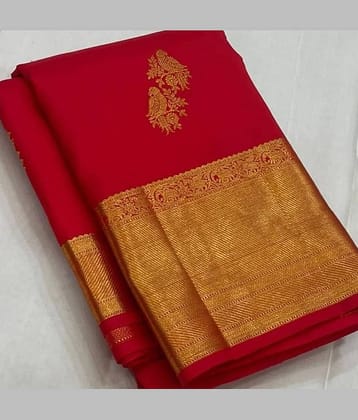 fab woven Art Silk Woven Design Banarasi saree With Unstitched Blouse Piece ( Wine )