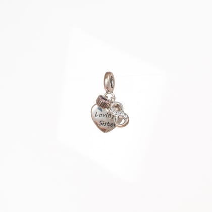 Loving sister | 925 Silver charms for Bracelets / Chain-Free / Silver / Modern