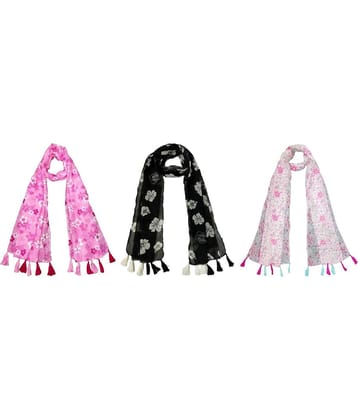 stolevilla Multi Poly Cotton Yarn Stoles ( Pack of 3 )
