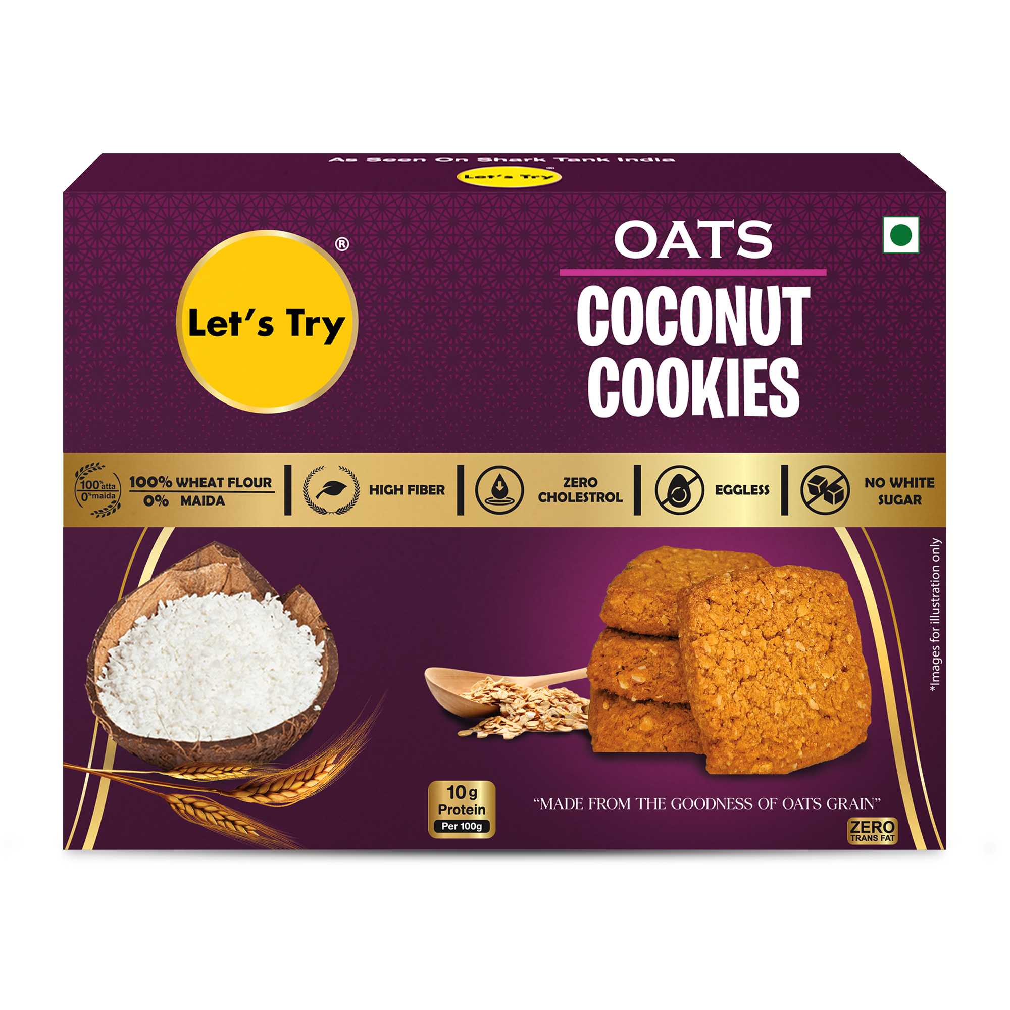Let's Try Oats Coocnut Cookies - 113g