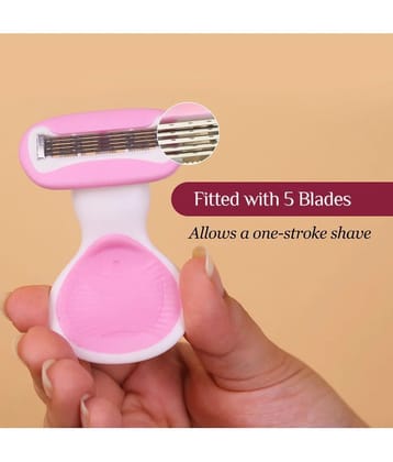 Carmesi Body Razor for Womens Hair Removal | With Travel Case | 5-Blade Precision (Pack of 1)