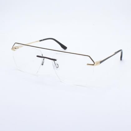 Lensoz Elite X Luxe Rimless Geometric - Narrow - Golden & Brown