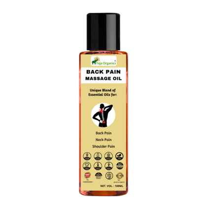 Back Pain Massage Oil 100ml | Unique Blend of Essential Oils for: Back Pain, Neck Pain, Shoulder Pain | Non-Sticky & Fast Absorbing