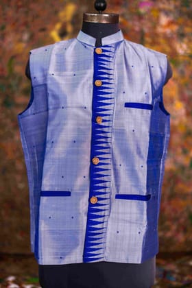 The Royal Kumbha: Handwoven Sonpuri Patto Silk Nehru Jacket