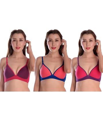 Elina Pack of 3 Cotton Women's Push Up Bra ( Multi Color )