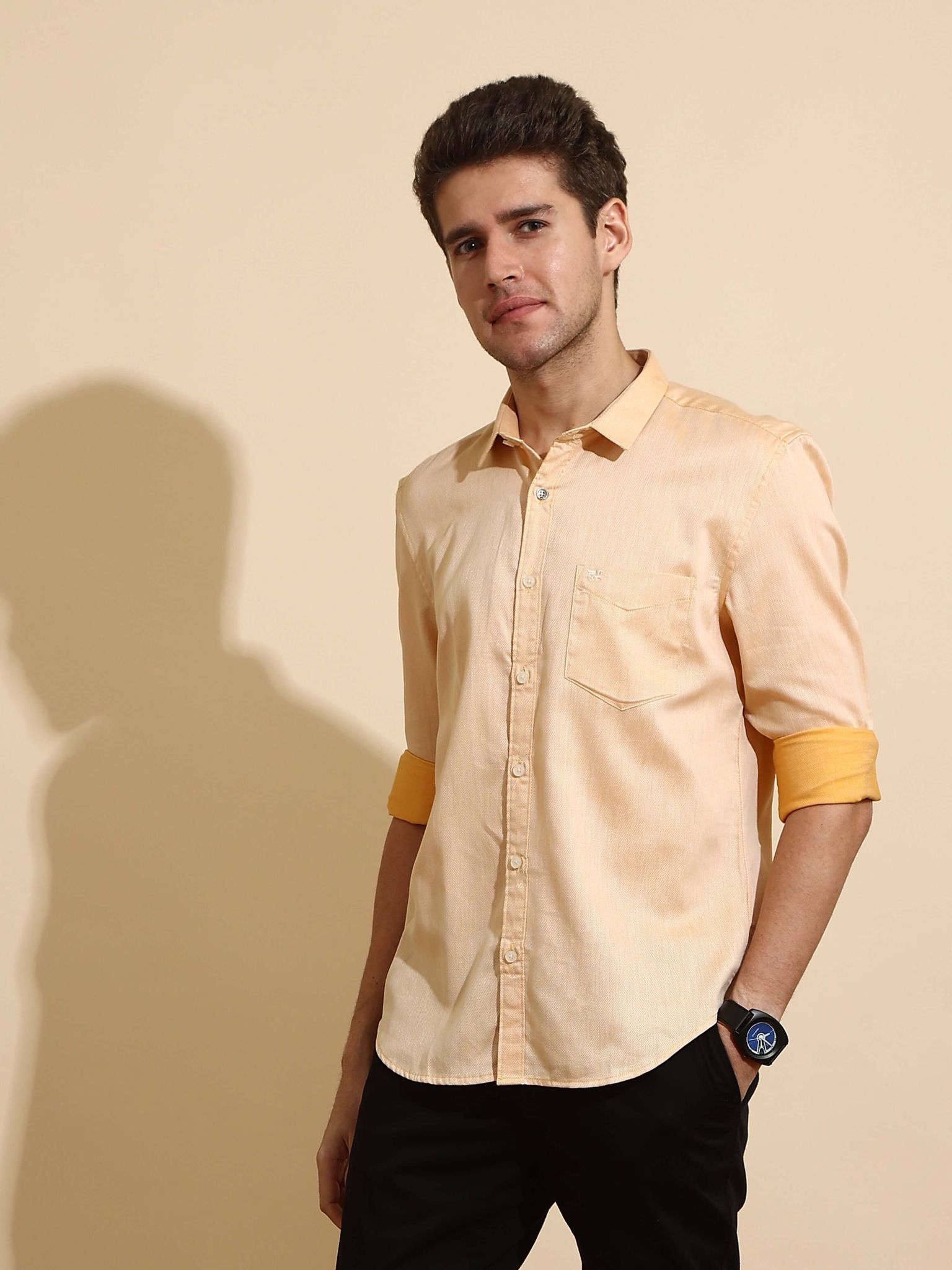 Yellow SD casual full sleeves shirt-S