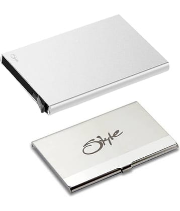 High Quality Metal with White Debit/Credit ATM|Combo of 2| Card Holder (26072608)