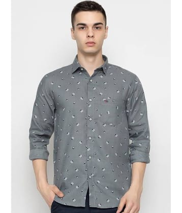 FREKMAN 100% Cotton Regular Fit Printed Full Sleeves Men's Casual Shirt - Green ( Pack of 1 )