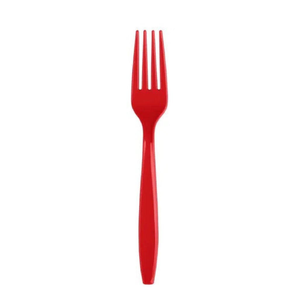 Premium Plastic Red Forks - 20PC - Party and Festive Needs | Buy online on ZillyBuy