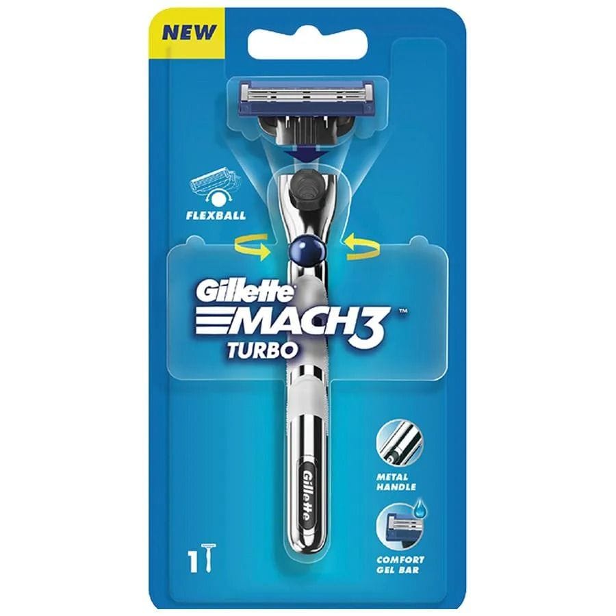 Gillette Mach3 Turbo Men’s Razor With Flexball Technology - Metal Handle, 1 Pc