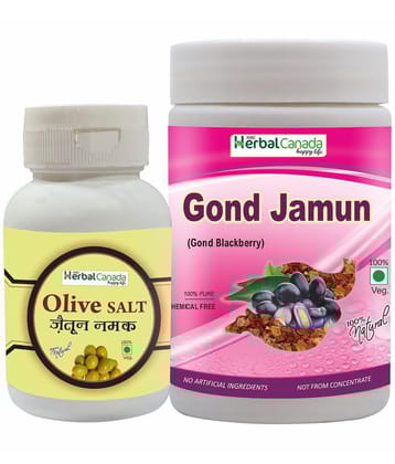 Herbal Canada Olive Salt(60g) + Gond Jamun(120g) Flavored Salt 180 gm Pack of 2