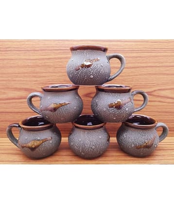 Laghima jadon Printed Ceramic Coffee Cup 120 ml ( Pack of 6 )