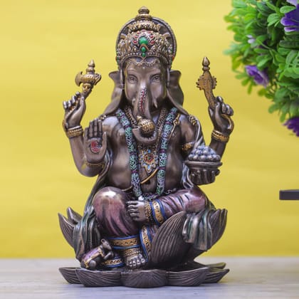 Craftlayout Resin Ganesha Statue with Bronze Finish 7 Inch Craftlayout Resin Ganesha Statue with Bronze Finish 7 Inch