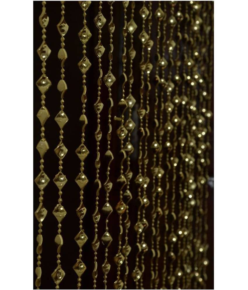 PINDIA Beaded Semi-Transparent Eyelet Curtain 7 ft Single - Off White