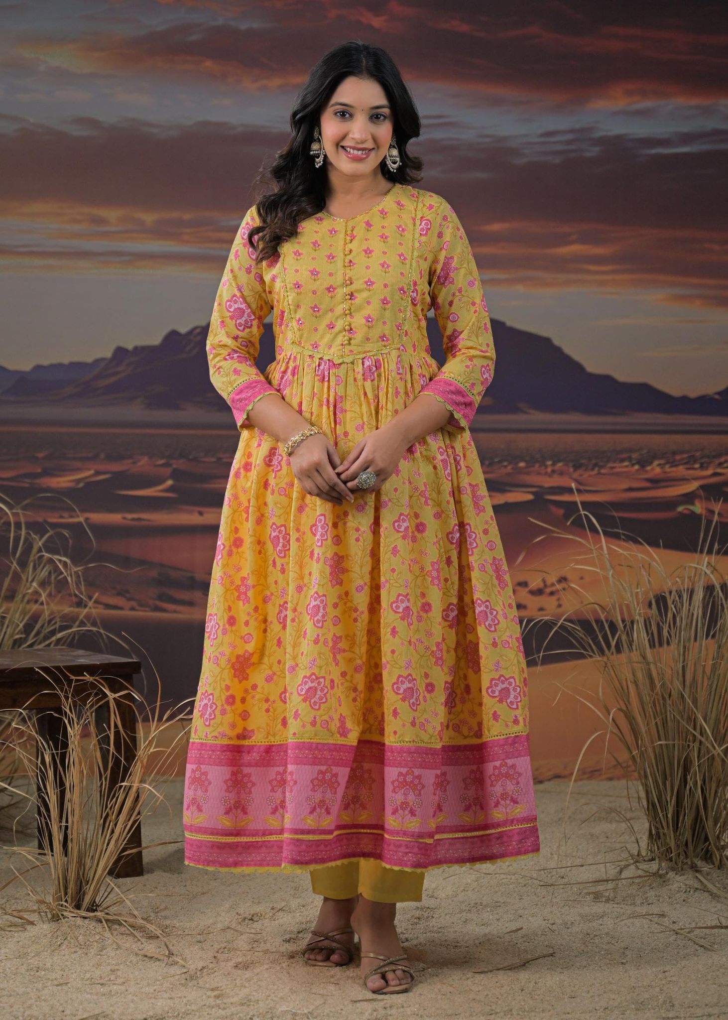 Women Ethnic Kurta Set with Dupatta | Soft Fabric Ethnic Suit Set for Festive & Daily Use