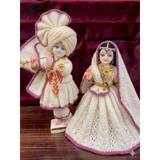 Exquisite Knit Yugal Sarkar Poshak | Winter Dress for Radha Krishna Idols