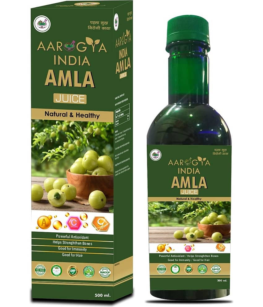 Aarogya India Kiran Amla Juice - (500 ML) Pure Amla Juice with Antioxidant-rich juice