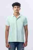 Mint Polo With Contrast Collar