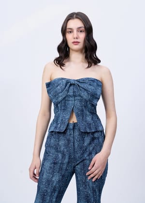 Blaze (starry denim top)-Blue / XS