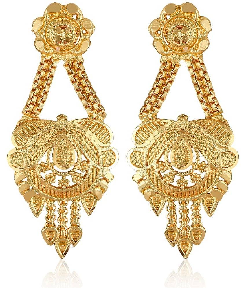 VIVASTRI Golden Drop Earrings ( Pack of 1 )