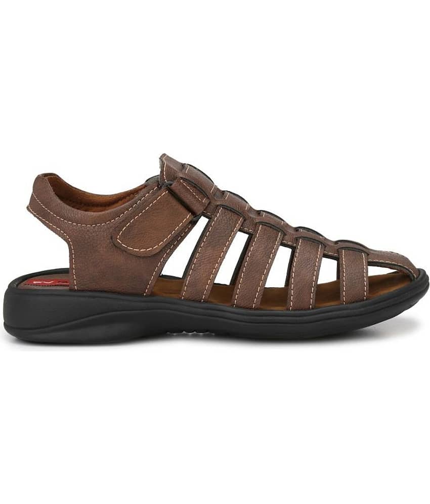 Fashion Victim Brown Synthetic Leather Sandals