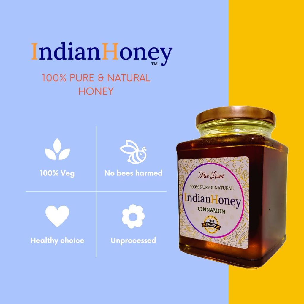 IndianHoney Cinnamon Honey The Perfect Sweetener With A Touch Of Spice For Your Daily Wellness(Buy 1-500 Gm and Get 1-230 gm Free)