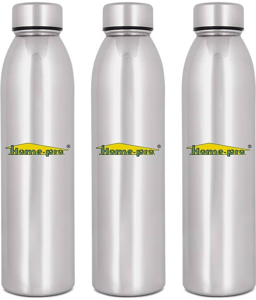 HomePro - Jointless Mirror Bottle Silver Water Bottle 1000 mL ( Set of 3 )