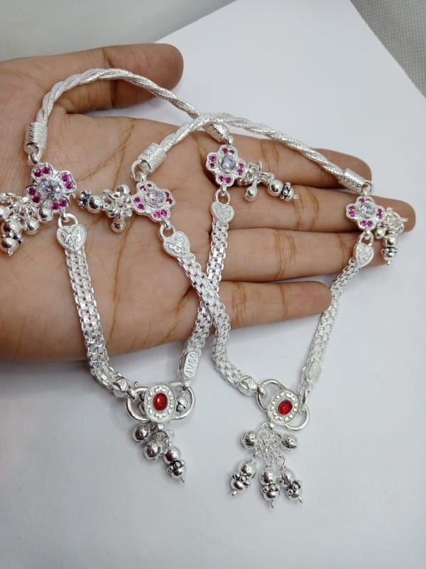 Pure silver 75percent bridal payal p = 55