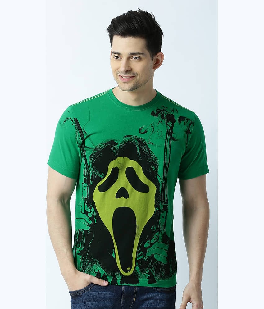 Huetrap Pack of 1 Cotton Regular Fit Men's T-Shirt ( Green )