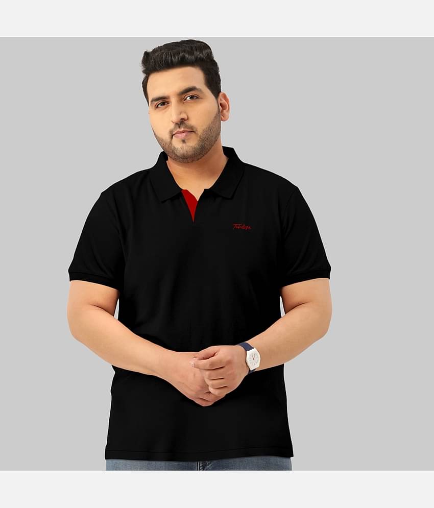 TAB91 Pack of 1 Cotton Blend Regular Fit Solid Half Sleeves Men's Polo T Shirt ( White )