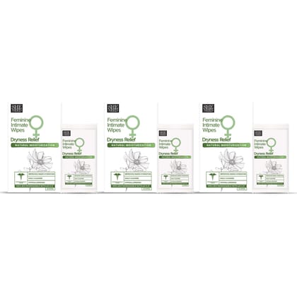 SHENEED Intimate wipes for dryness relief with natural moisturization,Reduces Flaky Skin, Improves Hydration & Increases Softness 10 N (pack of 3)
