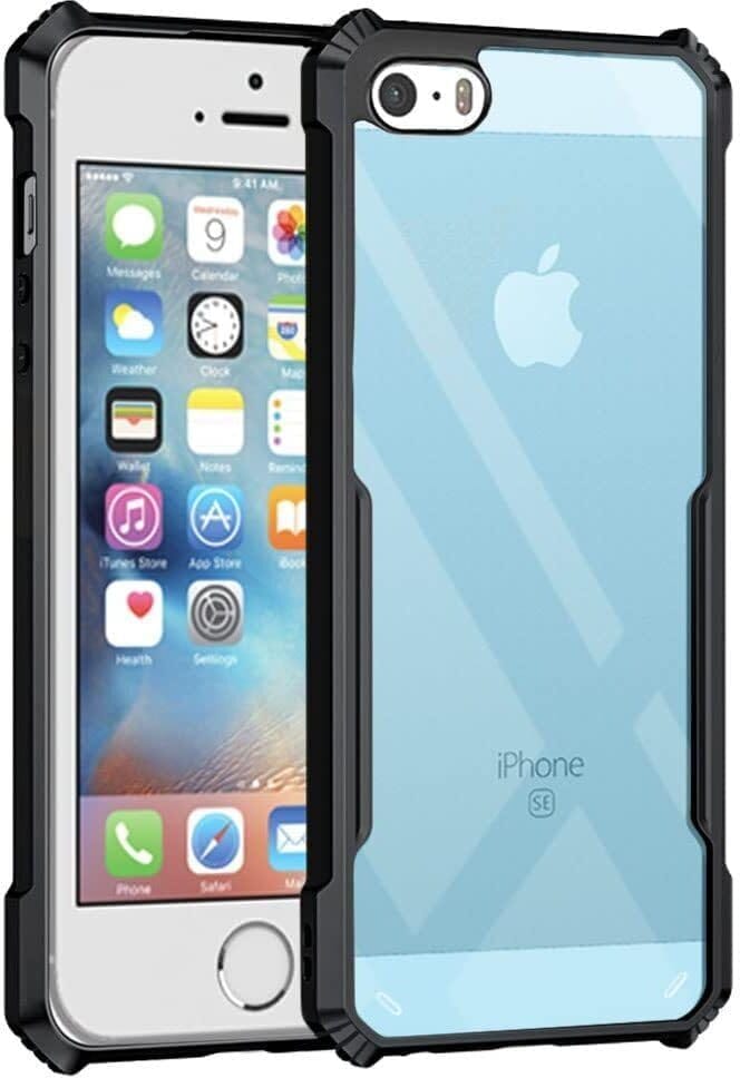 PLUGTECH Slim Shockproof Case | Matte Black Soft | Drop Protection | Precise Cutouts | Premium Mobile Cover for Apple iPhone 5, Apple iPhone 5s, Apple iPhone SE OLD Model