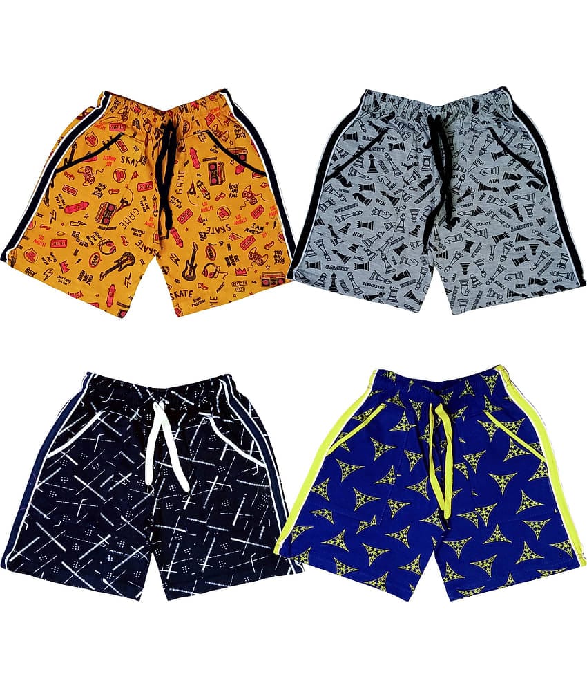 atlans Pack of 4 Cotton Blend Shorts For Boys ( Gray )