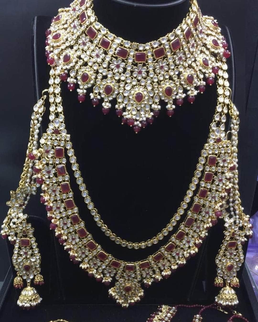 Mehroom Beaded Necklace Bridal Jewellery Set