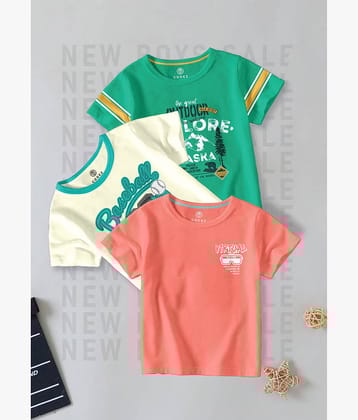 CODEZ Pack of 3 Boys Cotton Blend T-Shirt ( Multi Color )