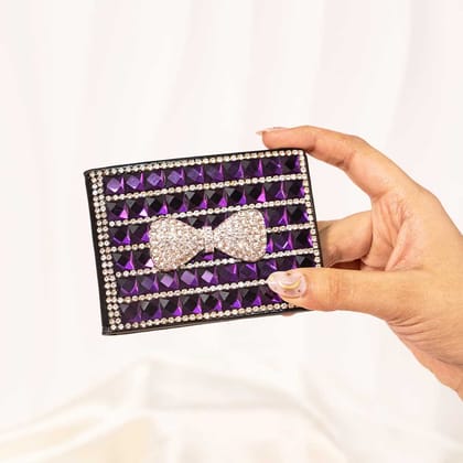 Bow Magic Crystal Wallet / Card Holder-Purple