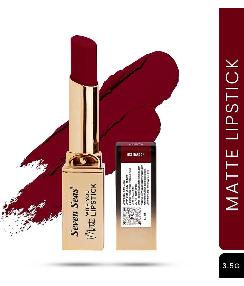 Seven Seas Long Lasting , Matte Finish , Longwear , Matte With You Lipstick (Maroon 3.5g)