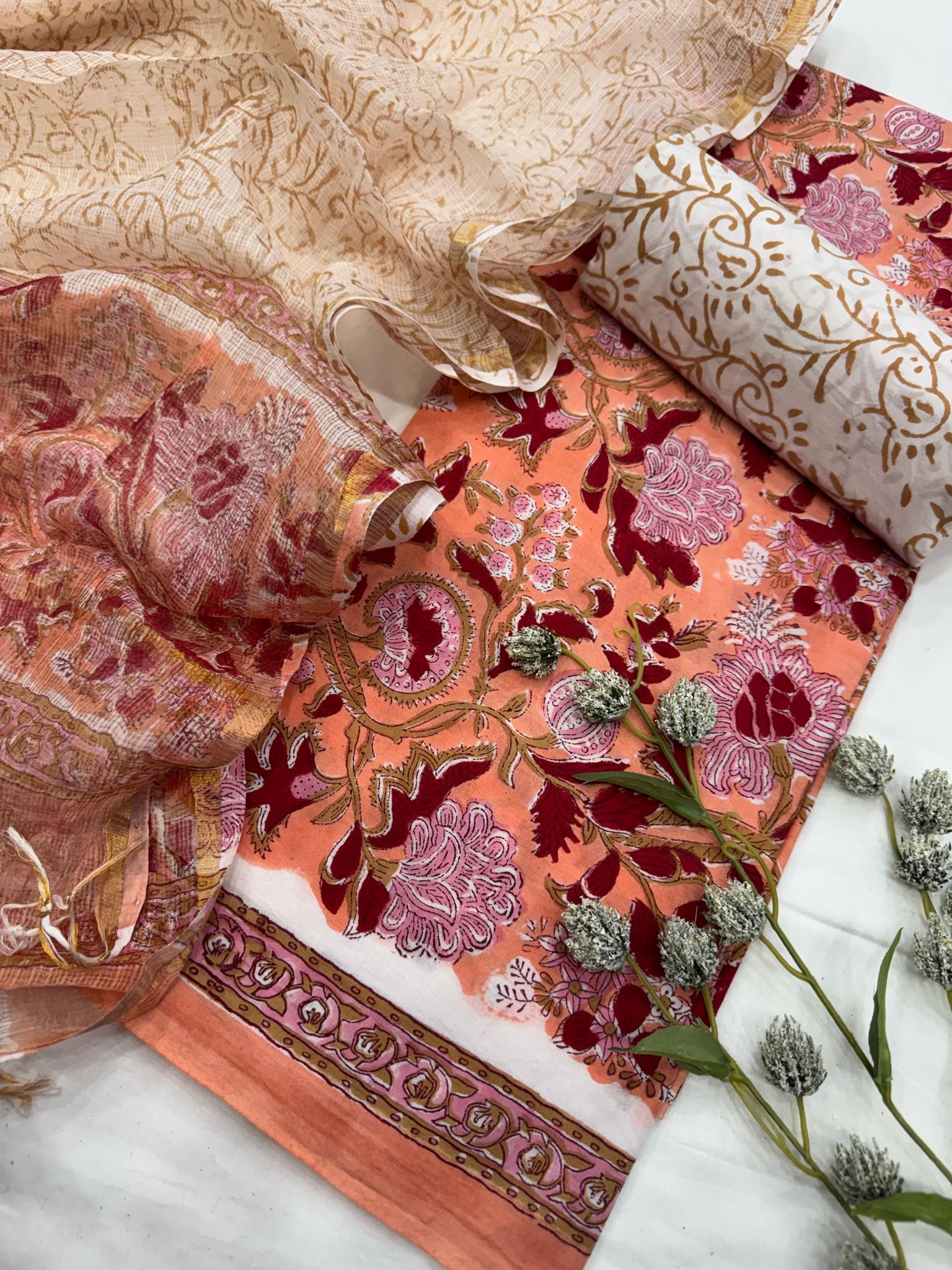 Cotton Suit With Kota Doriya Dupatta