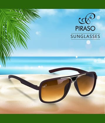 PIRASO Black Rectangular Sunglasses ( Pack of 1 )
