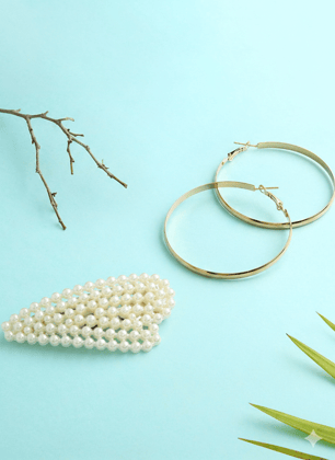 JustPeachy Gold-Toned Contemporary Hoop Earrings with Clip