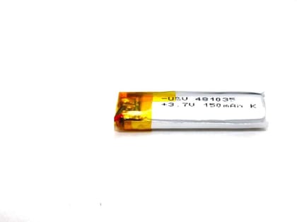 NOVEL 3.7V 150mAh Lithium Polymer Rechargeable Battery Model 481035 | Compact Li-Poly Battery for Bluetooth Devices, Wearables, DIY Electronics, GPS Modules and Embedded Projects