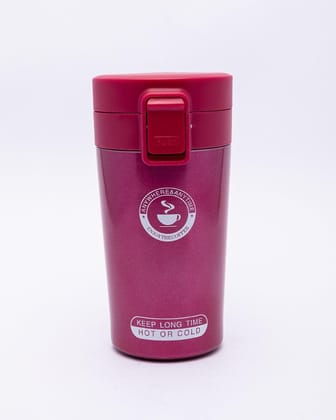 Mug, with Sipper Lid, Tea & Coffee Mug, Red, Stainless Steel, 330 mL