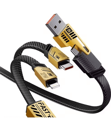 High-Speed 65W PD 27W Max Fast Charging USB to Lightning Cable – 1.2 Meter Braided Nylon iPhones Charging Cable with Metal Connectors, Fast Data Sync & Quick Charge Support for iOS Devices