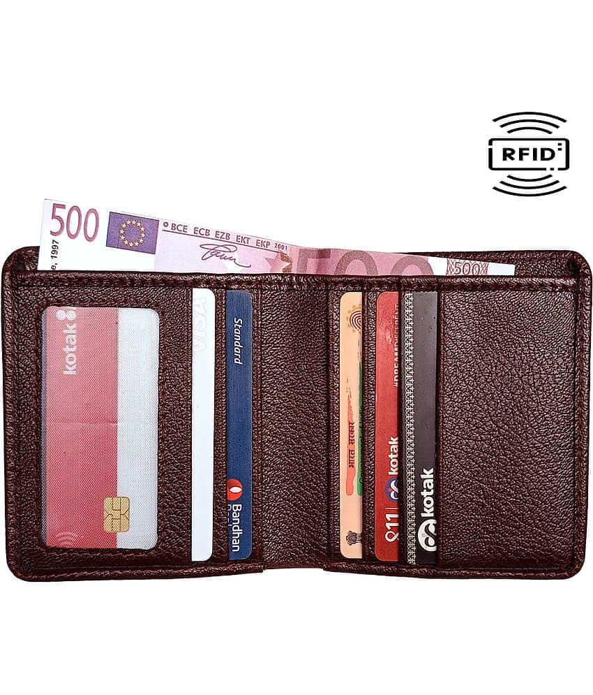 Wingers PU Solid Men's RFID Wallet With 5 Slots For Card ( Brown , Pack of 1 )