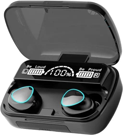 M10 Noise Cancelling Bluetooth Earbuds with Power Bank, Microphone and Touch Controls, Wireless Bluetooth Earbuds