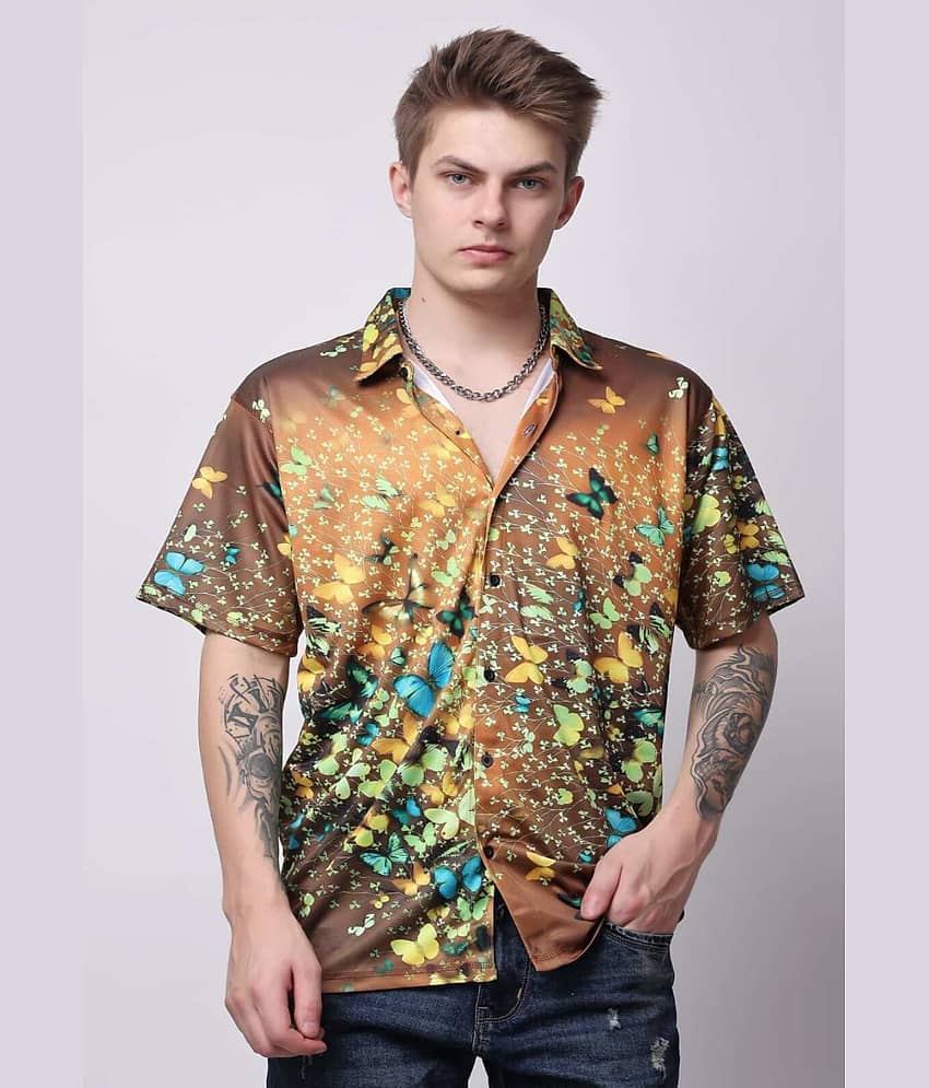 yellow tree Polyester Regular Fit Printed Half Sleeves Men's Casual Shirt - Multicolor ( Pack of 1 )