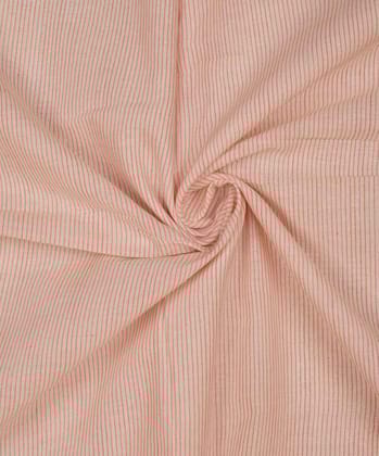 White orange stripes handspun handwoven bengal cotton fabric