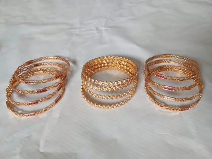 Elegant 1 Gram Gold Bangles Bracelets Set