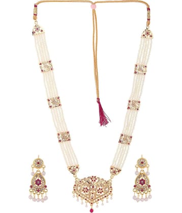 Rhosyn Gold Pearls Necklace Set ( Pack of 1 )