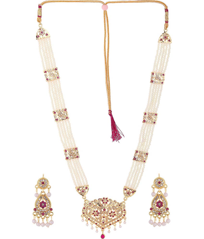 Rhosyn Gold Pearls Necklace Set ( Pack of 1 )